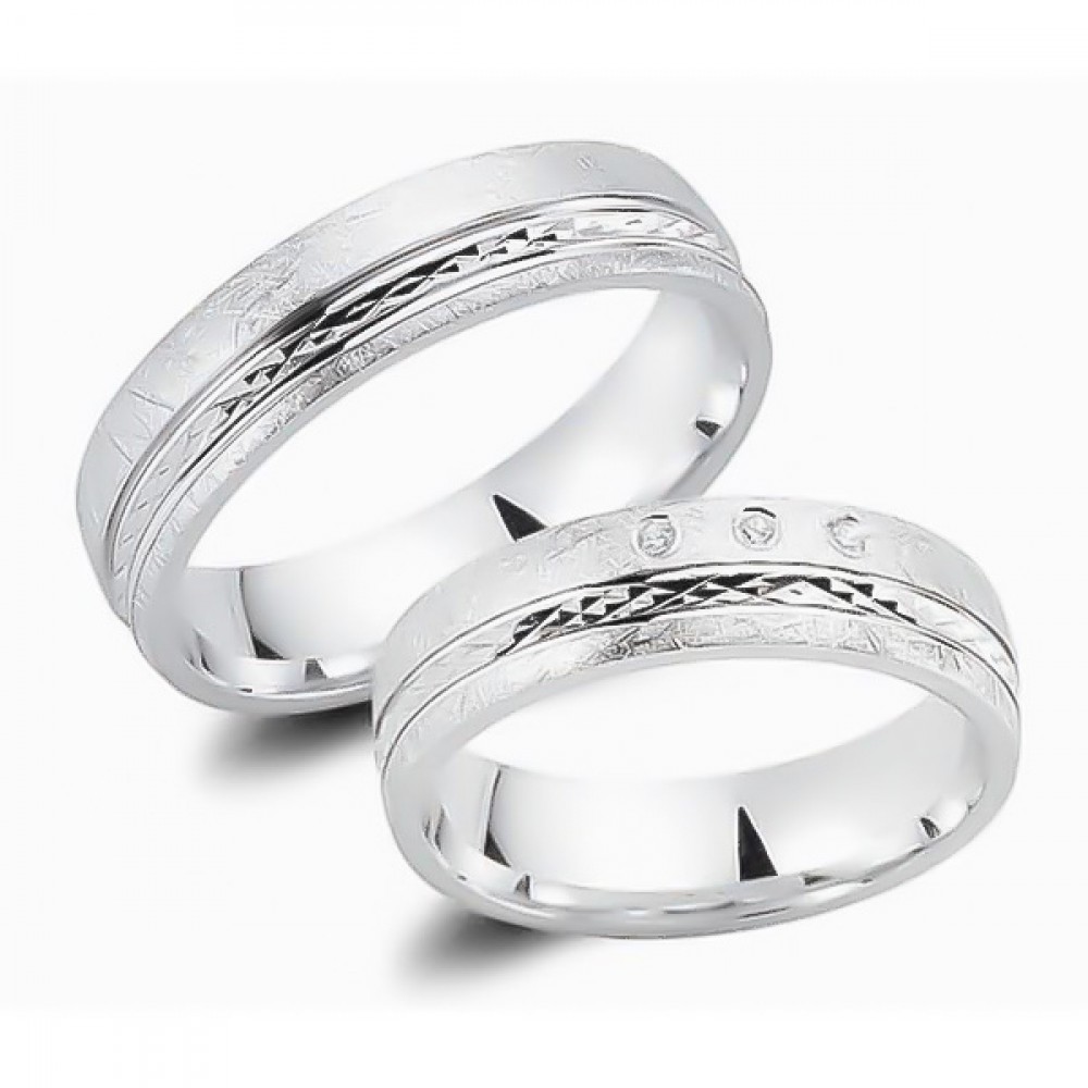 Glorria 925k Sterling Silver 5,5 mm Double Wedding Ring