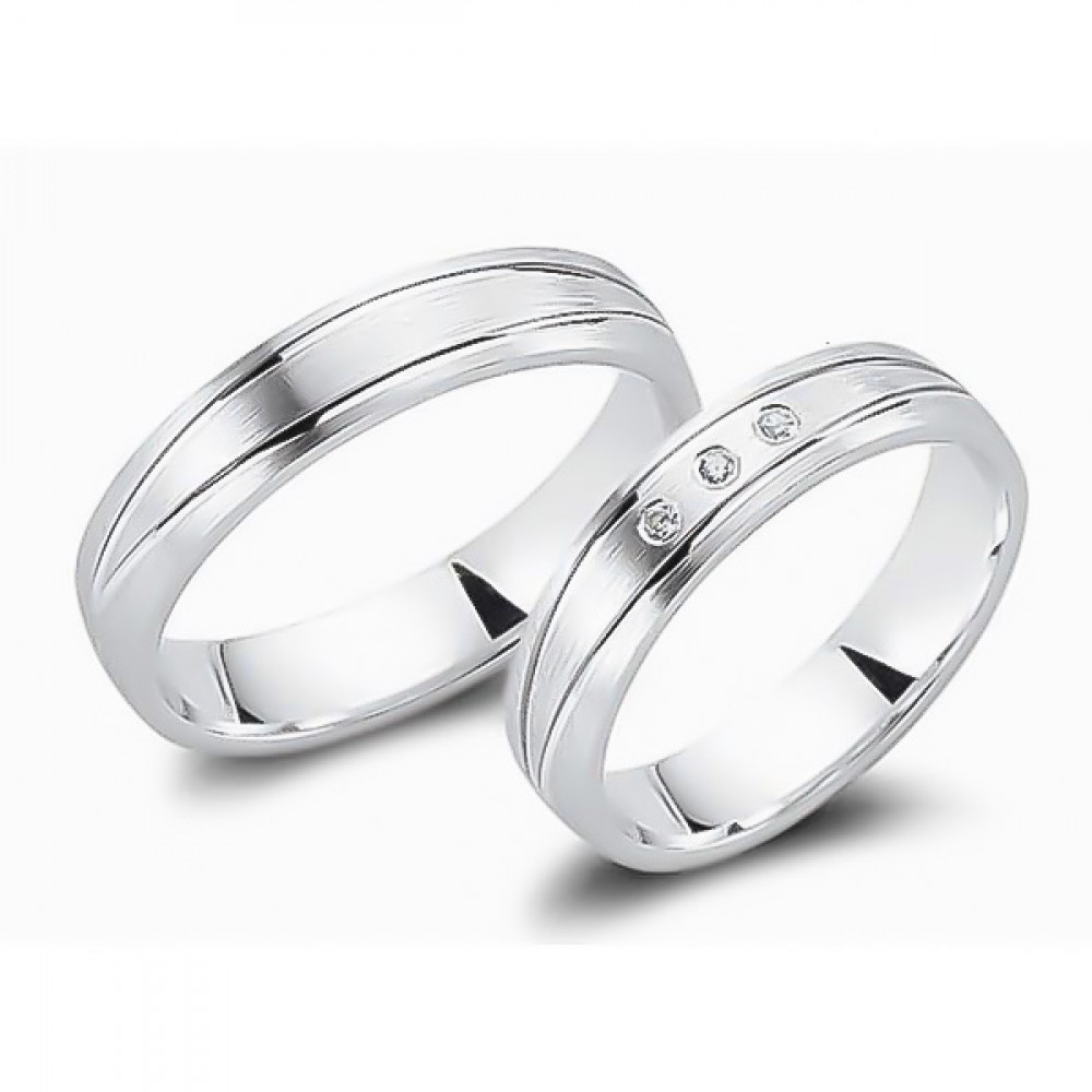 Glorria 925k Sterling Silver 4,5 mm Double Wedding Ring