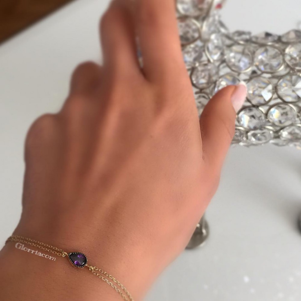 Glorria 14k Solid Gold Drop Bracelet