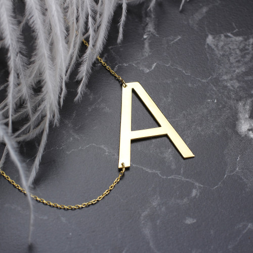 Glorria 925k Sterling Silver Oversized Letter Necklace Glorria 925k Sterling Silver Oversized Letter Necklace