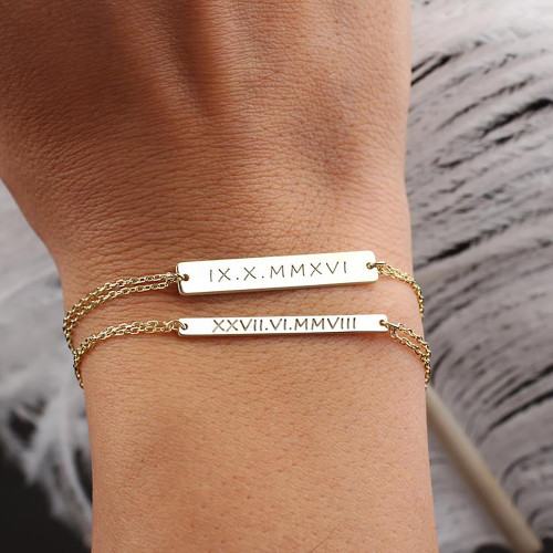 Glorria 925k Sterling Silver Roman Numeral Bracelet Glorria 925k Sterling Silver Roman Numeral Bracelet