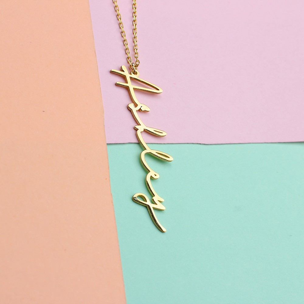 Glorria 925k Sterling Silver Modern Name Necklace