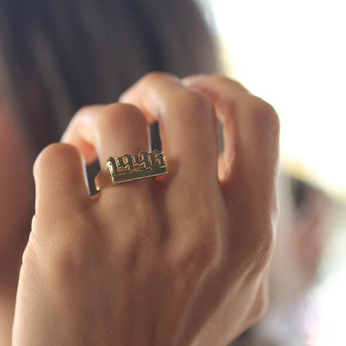 Glorria 925k Sterling Silver Dainty Gold Filled Date Ring Glorria 925k Sterling Silver Dainty Gold Filled Date Ring