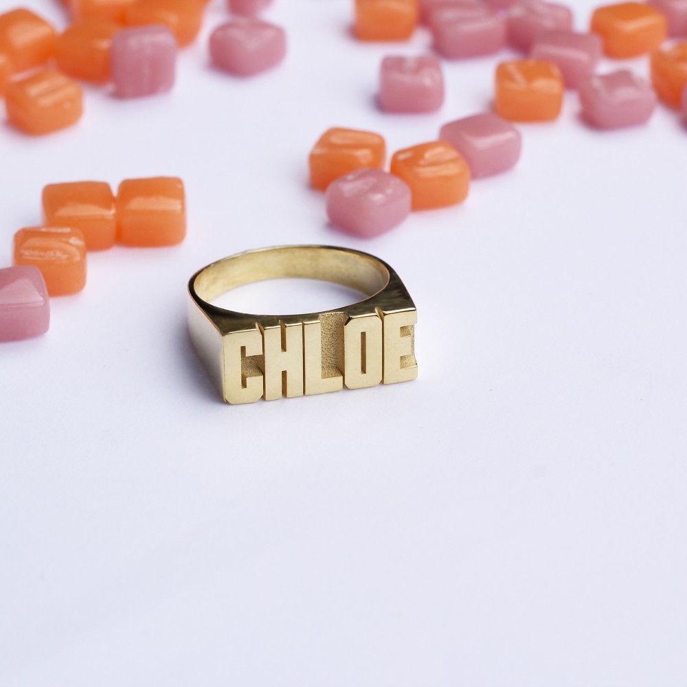 Glorria 925k Sterling Silver Customized Name Ring