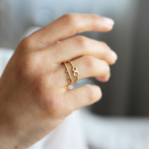 Glorria 925k Sterling Silver Personalized Number Ring Glorria 925k Sterling Silver Personalized Number Ring