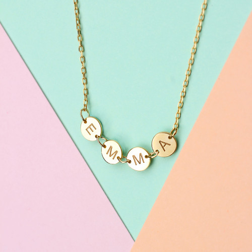 Glorria 925k Sterling Silver Sequin Disc Initial Necklace Glorria 925k Sterling Silver Sequin Disc Initial Necklace