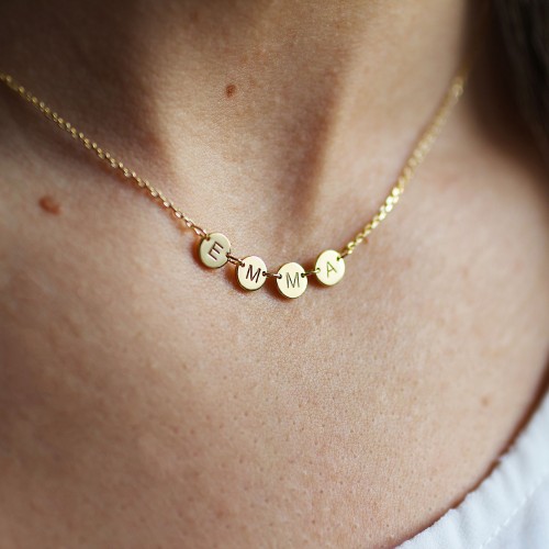 Glorria 925k Sterling Silver Sequin Disc Initial Necklace Glorria 925k Sterling Silver Sequin Disc Initial Necklace
