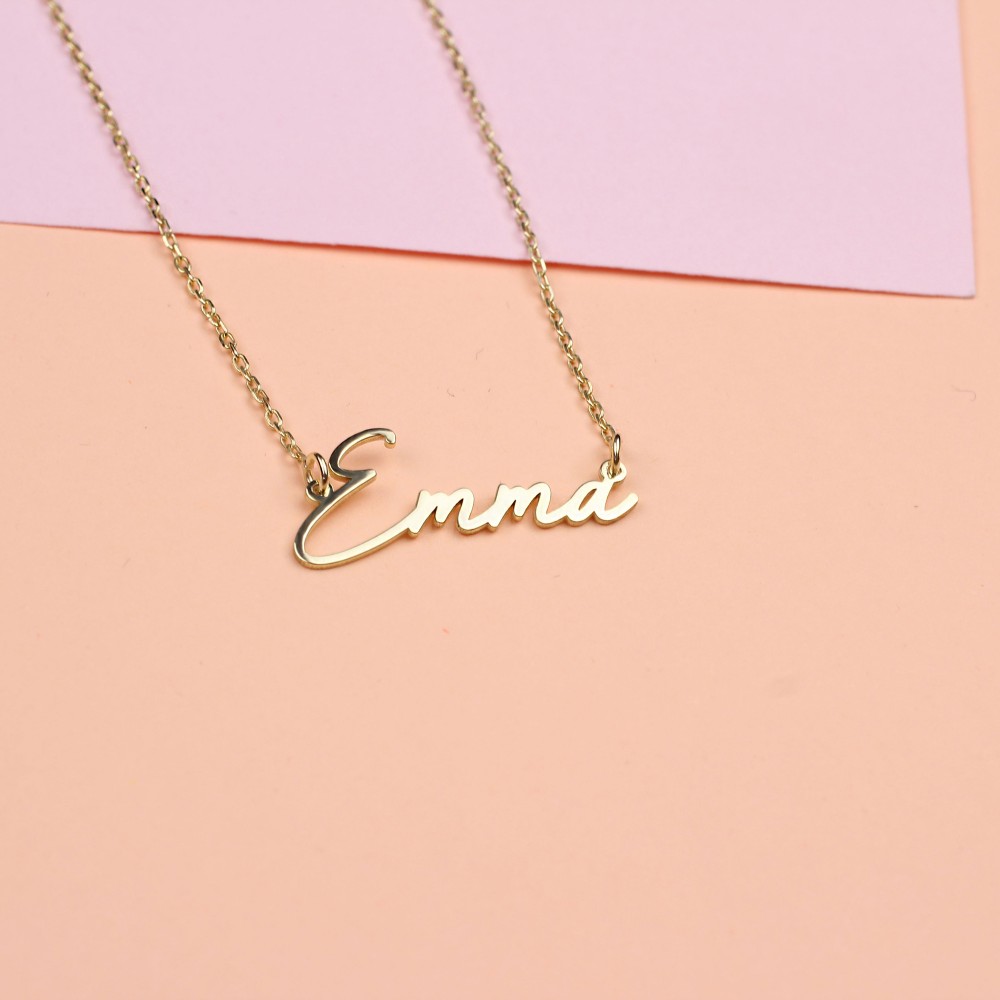 Glorria 925k Sterling Silver Modern Name Necklace