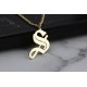 Glorria 925k Sterling Silver Personalized Initial Necklace with Curb Chain