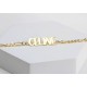 Glorria 925k Sterling Silver Personalized Name Bracelet with Figaro Chain