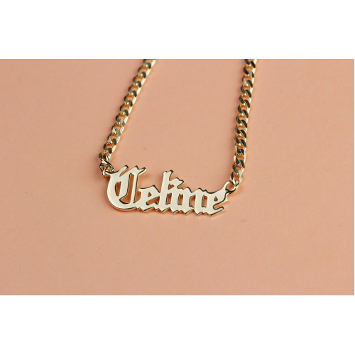 Glorria 925k Sterling Silver Personalized Name Necklace with Curb Chain Glorria 925k Sterling Silver Personalized Name Necklace with Curb Chain