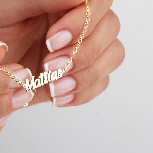 Glorria 925k Sterling Silver Personalized Name Bracelet with Doc Chain Glorria 925k Sterling Silver Personalized Name Bracelet with Doc Chain