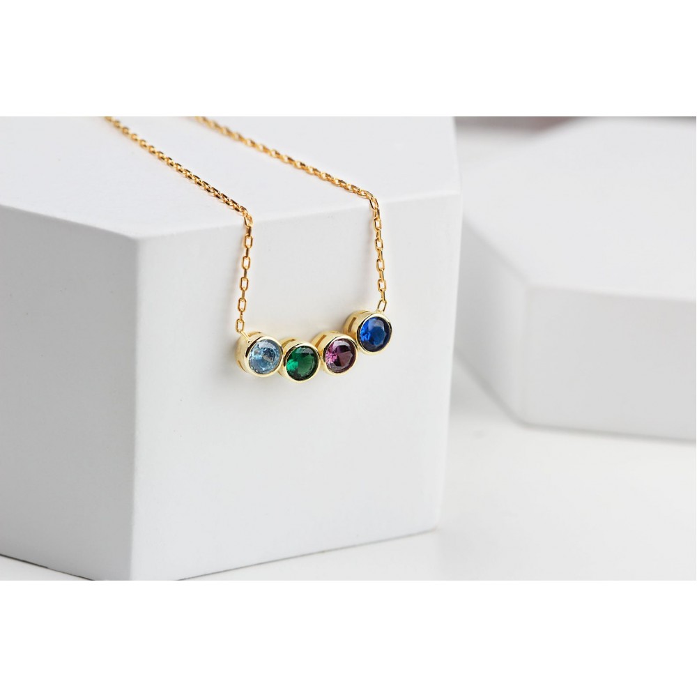 Glorria 925k Sterling Silver Personalized Birthstone Necklace