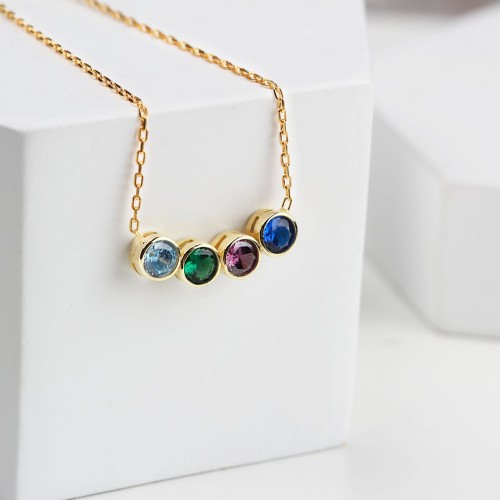 Glorria 925k Sterling Silver Personalized Birthstone Necklace Glorria 925k Sterling Silver Personalized Birthstone Necklace