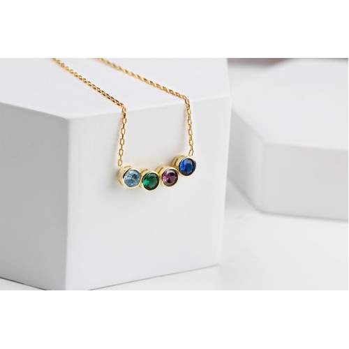 Glorria 925k Sterling Silver Personalized Birthstone Necklace Glorria 925k Sterling Silver Personalized Birthstone Necklace