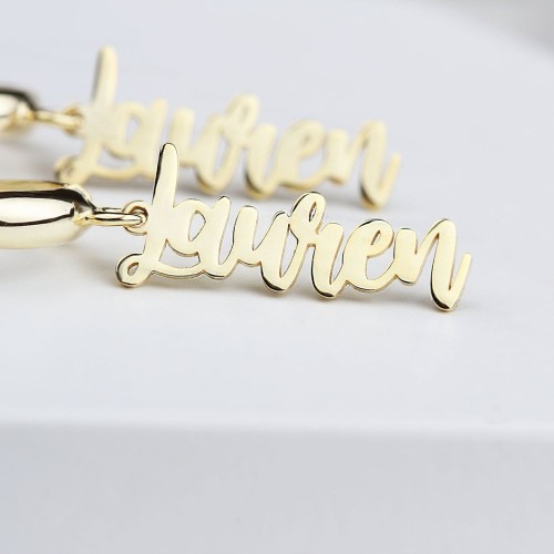 Glorria 925k Sterling Silver Personal Handwritten Hoop Earrings Glorria 925k Sterling Silver Personal Handwritten Hoop Earrings