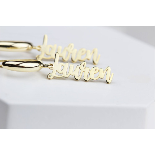 Glorria 925k Sterling Silver Personal Handwritten Hoop Earrings Glorria 925k Sterling Silver Personal Handwritten Hoop Earrings