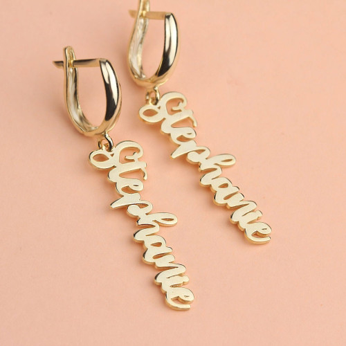 Glorria 925k Sterling Silver Personal Handwritten Hoop Earrings