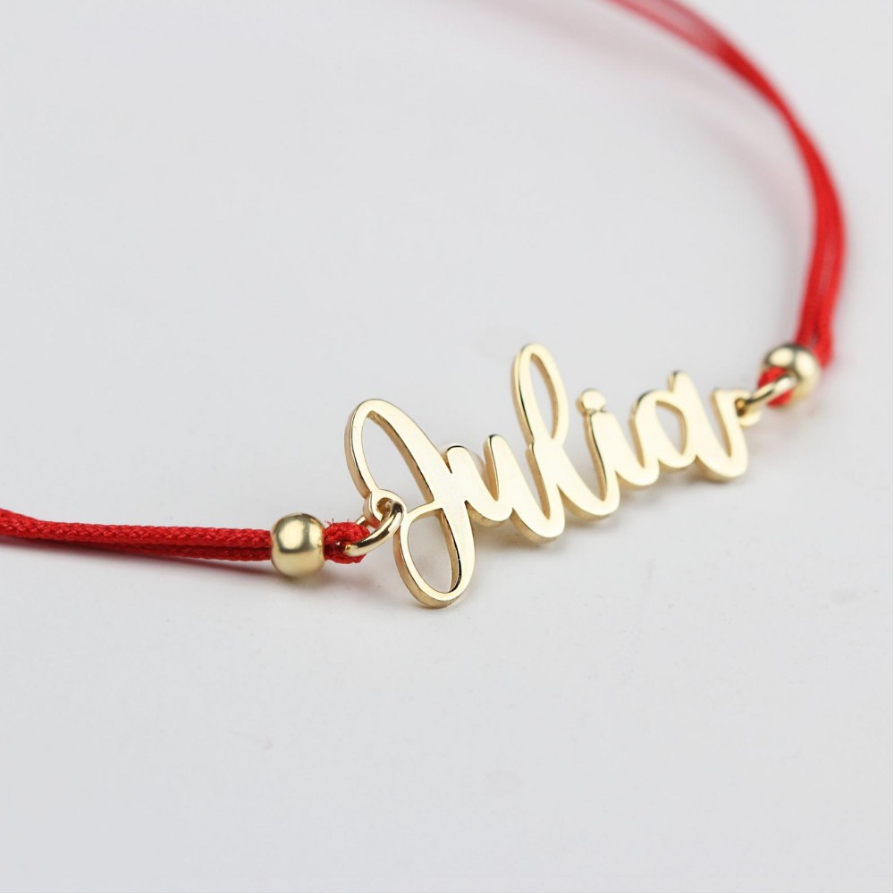 Glorria 925k Sterling Silver Personalized Custom Ribbon Name Bracelet