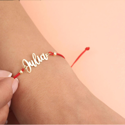 Glorria 925k Sterling Silver Personalized Custom Ribbon Name Bracelet Glorria 925k Sterling Silver Personalized Custom Ribbon Name Bracelet