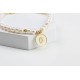 Glorria 925k Sterling Silver Personalized Circle Pearl Bracelet