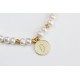 Glorria 925k Sterling Silver Personalized Circle Pearl Bracelet