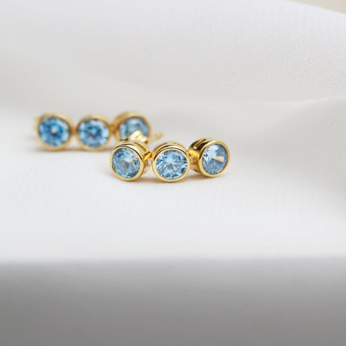 Glorria 925k Sterling Silver Personalized Birthstone Silver Earrings Glorria 925k Sterling Silver Personalized Birthstone Silver Earrings