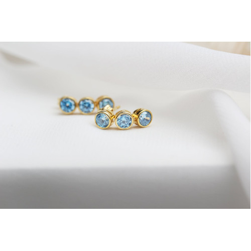 Glorria 925k Sterling Silver Personalized Birthstone Silver Earrings Glorria 925k Sterling Silver Personalized Birthstone Silver Earrings