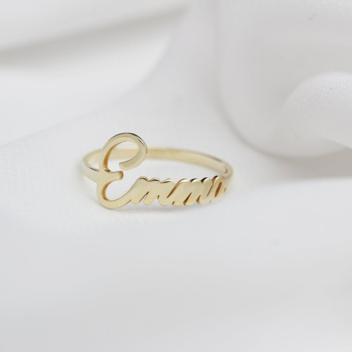 Glorria 925k Sterling Silver Personalized Handwritten Name Ring Glorria 925k Sterling Silver Personalized Handwritten Name Ring