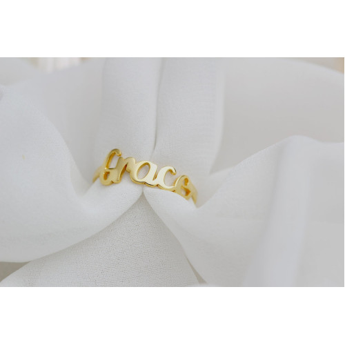 Glorria 925k Sterling Silver Personalized Handwritten Name Ring Glorria 925k Sterling Silver Personalized Handwritten Name Ring