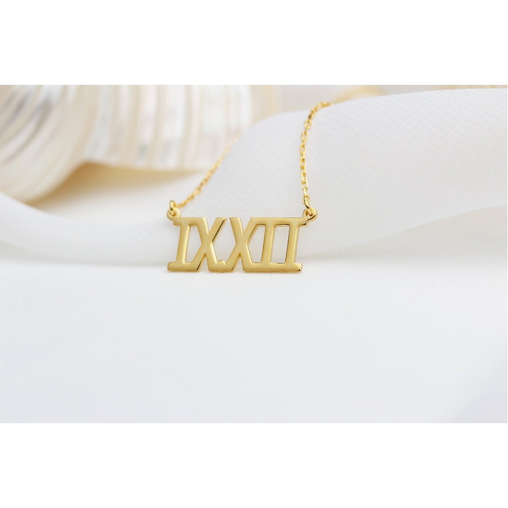 Personalized roman on sale numeral necklace