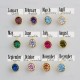 Glorria 925k Sterling Silver Personalized Birthstone Circle Letter Necklace