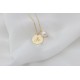 Glorria 925k Sterling Silver Personalized Initial Circle Necklace with Pearl