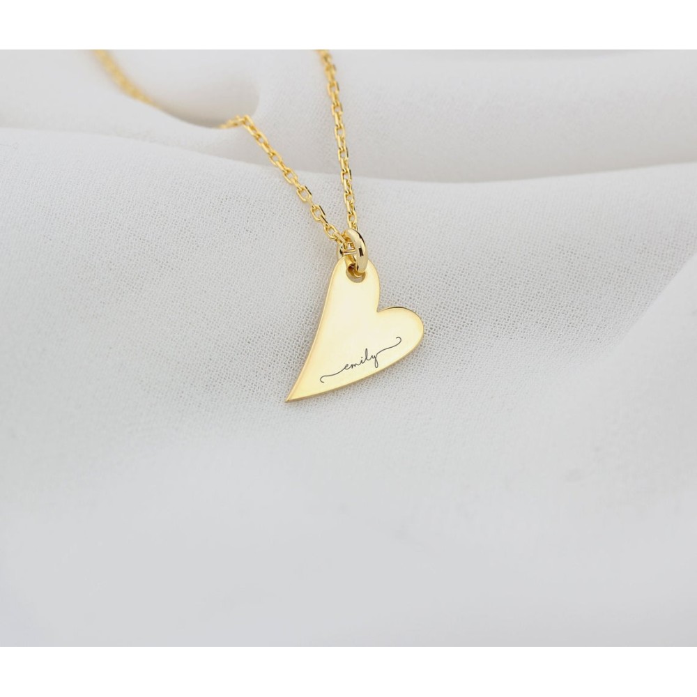 Glorria Silver Personalized Name Heart Necklace Glorria Silver Personalized Name Heart Necklace