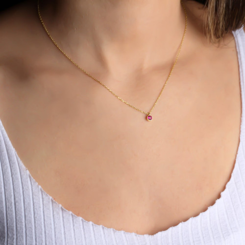 Glorria 925k Sterling Silver Personalized Birthstone Necklace Glorria 925k Sterling Silver Personalized Birthstone Necklace
