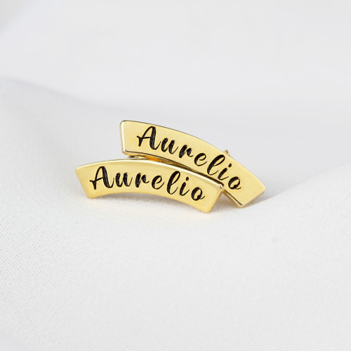 Glorria 925k Sterling Silver Personalized Name Bar Silver Earrings Glorria 925k Sterling Silver Personalized Name Bar Silver Earrings