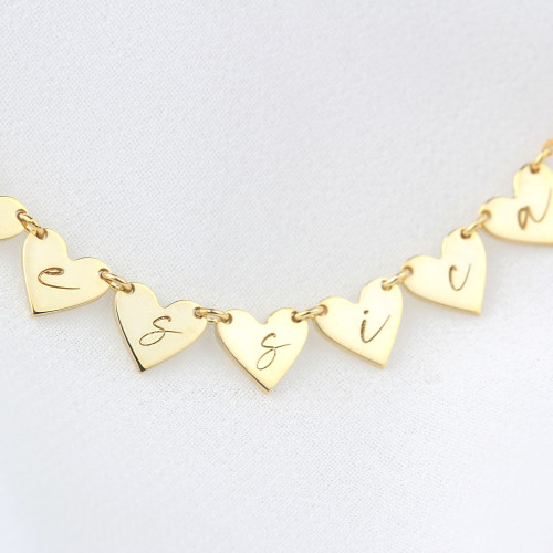 Glorria 925k Sterling Silver Personalized Name Heart Sterling Silver Necklace Glorria 925k Sterling Silver Personalized Name Heart Sterling Silver Necklace