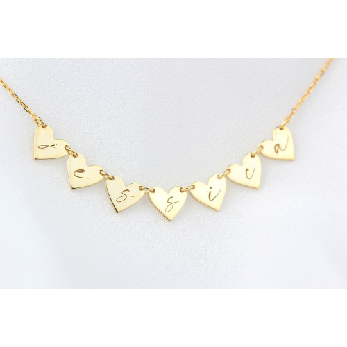 Glorria 925k Sterling Silver Personalized Name Heart Sterling Silver Necklace Glorria 925k Sterling Silver Personalized Name Heart Sterling Silver Necklace