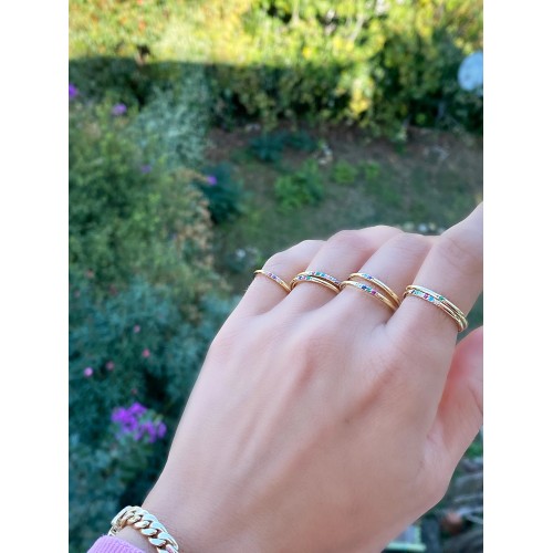 Glorria 925k Sterling Silver Personalized Birthstone Sterling Silver Ring