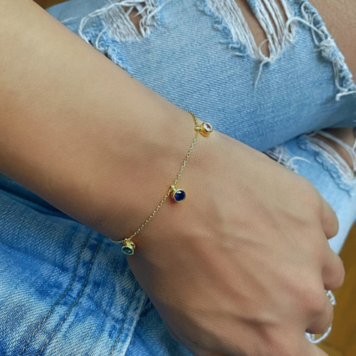 Glorria 925k Sterling Silver Personalized Birthstone Sterling Silver Bracelet Glorria 925k Sterling Silver Personalized Birthstone Sterling Silver Bracelet