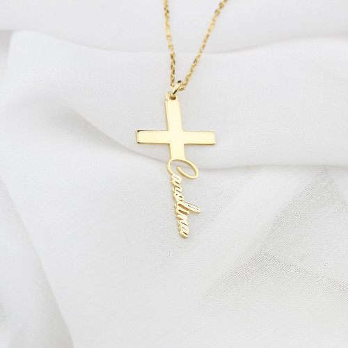 Glorria 925k Sterling Silver Personalized Name Cross Sterling Silver Necklace Glorria 925k Sterling Silver Personalized Name Cross Sterling Silver Necklace