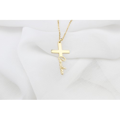 Glorria 925k Sterling Silver Personalized Name Cross Sterling Silver Necklace Glorria 925k Sterling Silver Personalized Name Cross Sterling Silver Necklace
