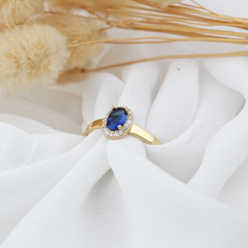 Glorria 925k Sterling Silver Personalized Birthstone Sterling Silver Oval Ring