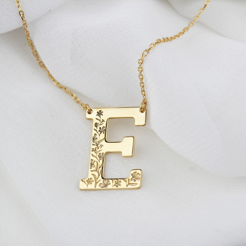 Glorria 925k Sterling Silver Personalized Letter Sterling Silver Necklace Glorria 925k Sterling Silver Personalized Letter Sterling Silver Necklace