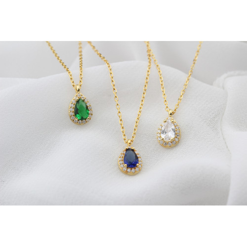 Glorria 925k Sterling Silver Personalized Birthstone Silver Drop Anturage Necklace Glorria 925k Sterling Silver Personalized Birthstone Silver Drop Anturage Necklace