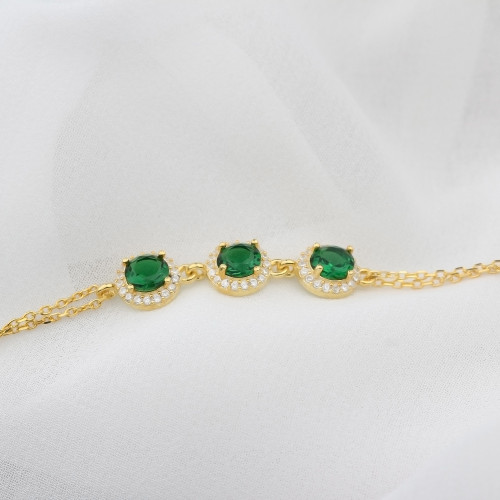 Glorria 925k Sterling Silver Personalized Birthstone Silver Round Anturage Bracelet Glorria 925k Sterling Silver Personalized Birthstone Silver Round Anturage Bracelet