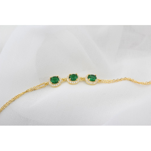 Glorria 925k Sterling Silver Personalized Birthstone Silver Round Anturage Bracelet Glorria 925k Sterling Silver Personalized Birthstone Silver Round Anturage Bracelet