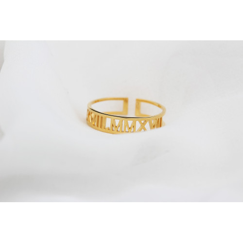 Glorria 925k Sterling Silver Personalized Roman Numeral Silver Ring