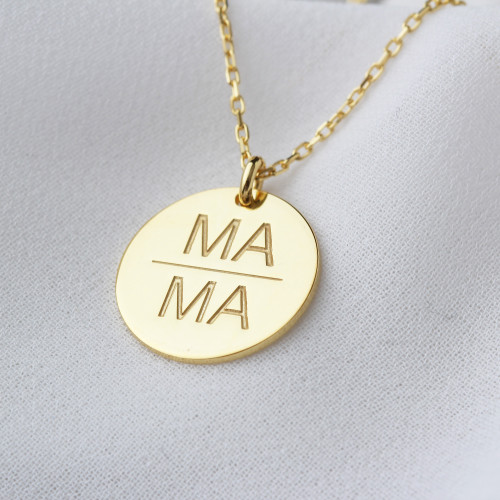 Glorria 925k Sterling Silver Personalized Name Mama Sterling Silver Necklace