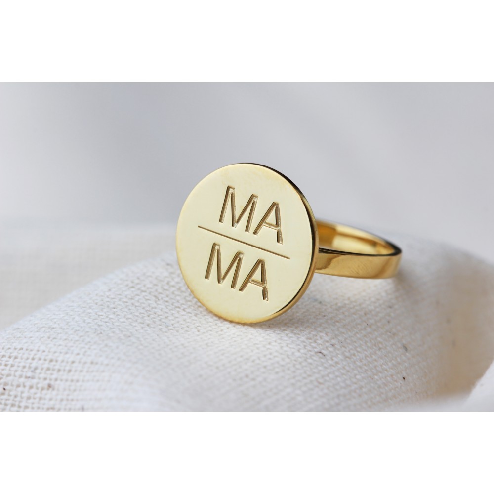 Glorria 925k Sterling Silver Personalized Name Mama Sterling Silver Ring